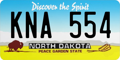 ND license plate KNA554