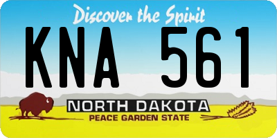 ND license plate KNA561