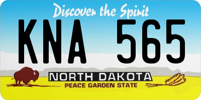 ND license plate KNA565