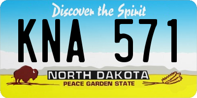 ND license plate KNA571