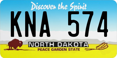 ND license plate KNA574