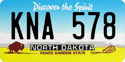 ND license plate KNA578