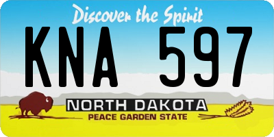 ND license plate KNA597