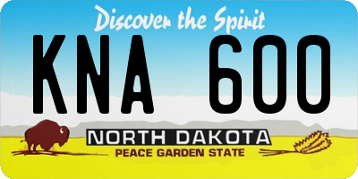 ND license plate KNA600