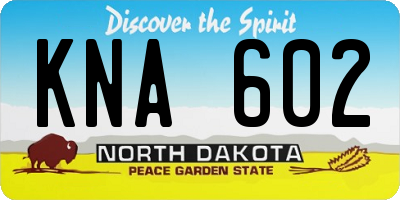 ND license plate KNA602