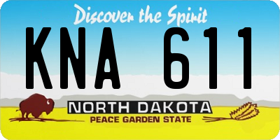 ND license plate KNA611