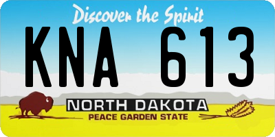 ND license plate KNA613