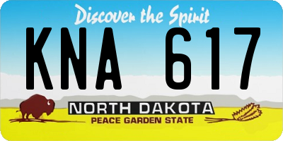 ND license plate KNA617