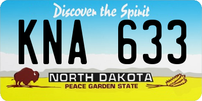 ND license plate KNA633
