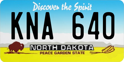 ND license plate KNA640