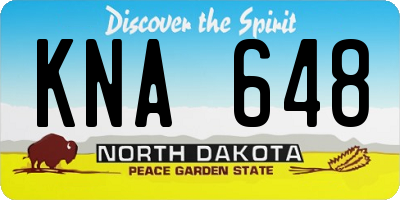 ND license plate KNA648