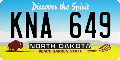 ND license plate KNA649