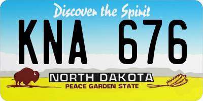 ND license plate KNA676