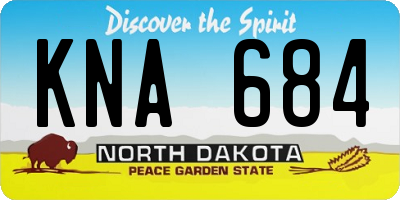 ND license plate KNA684