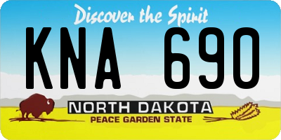 ND license plate KNA690