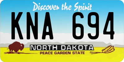 ND license plate KNA694