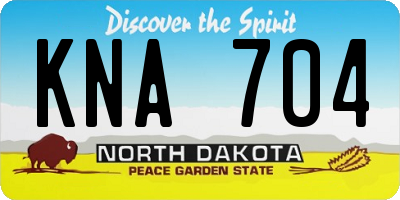 ND license plate KNA704