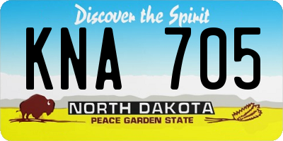 ND license plate KNA705