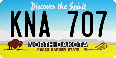 ND license plate KNA707