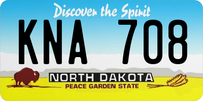 ND license plate KNA708