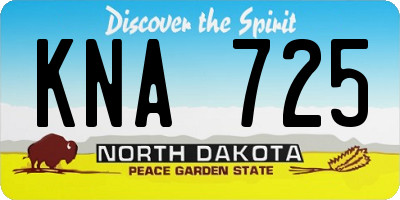 ND license plate KNA725