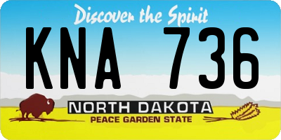 ND license plate KNA736