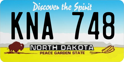 ND license plate KNA748
