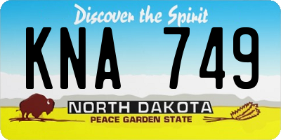 ND license plate KNA749