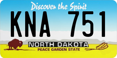 ND license plate KNA751