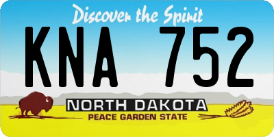 ND license plate KNA752
