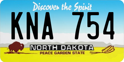 ND license plate KNA754