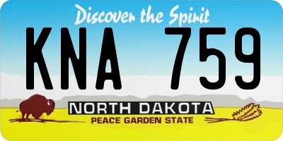 ND license plate KNA759