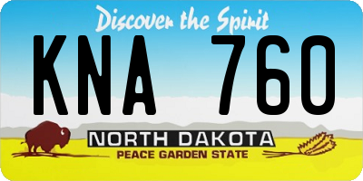 ND license plate KNA760