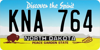 ND license plate KNA764