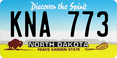 ND license plate KNA773