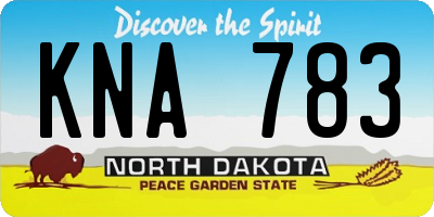 ND license plate KNA783