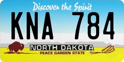 ND license plate KNA784