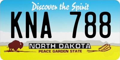ND license plate KNA788