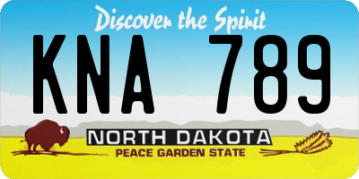 ND license plate KNA789