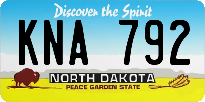 ND license plate KNA792