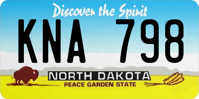 ND license plate KNA798