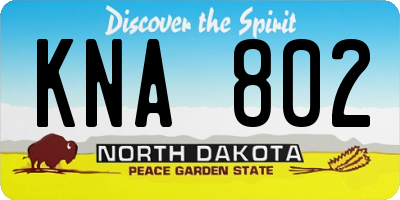 ND license plate KNA802