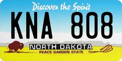 ND license plate KNA808