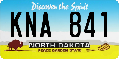 ND license plate KNA841