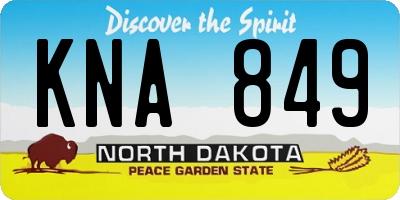 ND license plate KNA849
