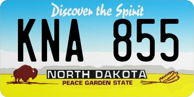 ND license plate KNA855