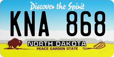 ND license plate KNA868
