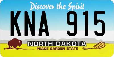 ND license plate KNA915