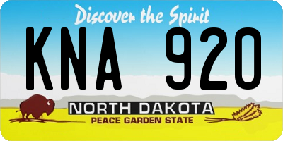 ND license plate KNA920