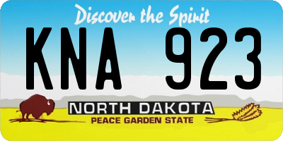 ND license plate KNA923